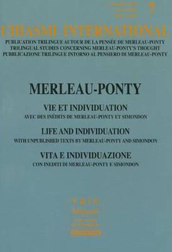 Cover image for Merleau-Ponty Vie Et Individuation