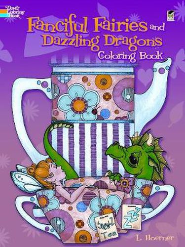 Cover image for Fanciful Fairies and Dazzling Dragons Coloring Book