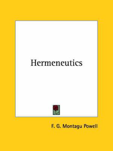 Cover image for Hermeneutics