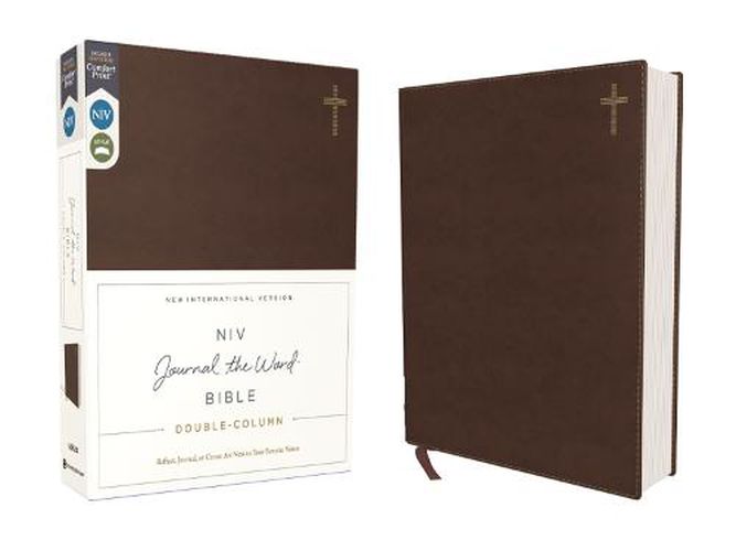 Cover image for NIV, Journal the Word Bible, Double-Column, Leathersoft, Brown, Red Letter, Comfort Print: Reflect, Take Notes, or Create Art Next to Your Favorite Verses