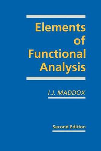 Cover image for Elements of Functional Analysis