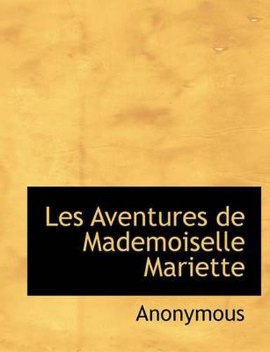 Cover image for Les Aventures de Mademoiselle Mariette