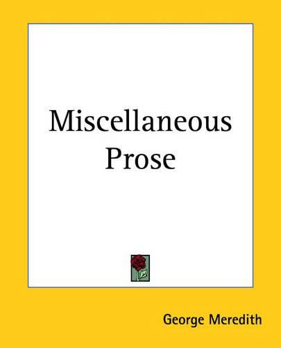 Cover image for Miscellaneous Prose