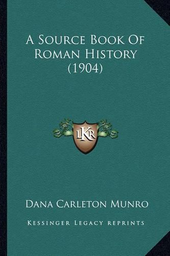 Cover image for A Source Book of Roman History (1904)