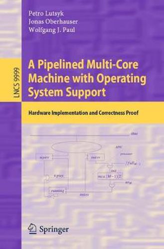 A Pipelined Multi-Core Machine with Operating System Support: Hardware Implementation and Correctness Proof