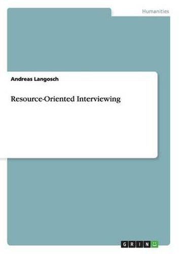 Cover image for Resource-Oriented Interviewing