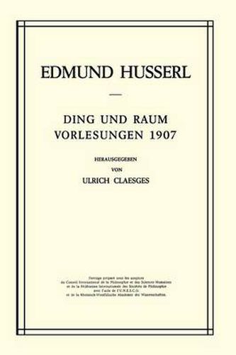 Ding und Raum: Vorlesungen 1907