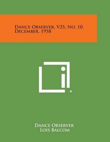 Cover image for Dance Observer, V25, No. 10, December, 1958