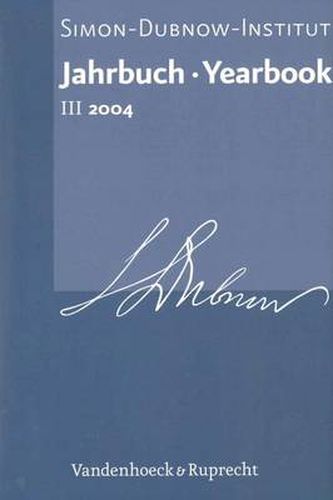 Cover image for Jahrbuch des Simon-Dubnow-Instituts / Simon Dubnow Institute Yearbook III/2004
