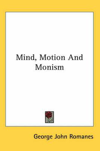 Cover image for Mind, Motion and Monism