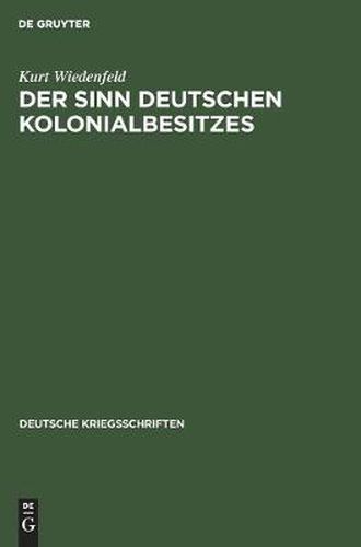 Cover image for Der Sinn Deutschen Kolonialbesitzes