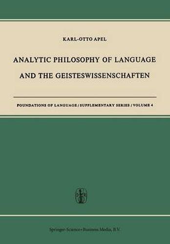 Cover image for Analytic Philosophy of Language and the Geisteswissenschaften