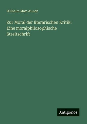 Cover image for Zur Moral der literarischen Kritik