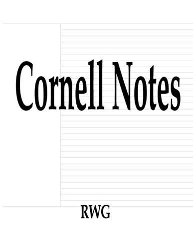 Cornell Notes: 50 Pages 8.5  X 11