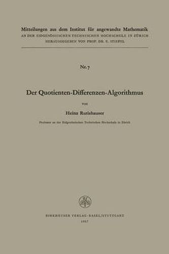 Cover image for Der Quotienten-Differenzen-Algorithmus