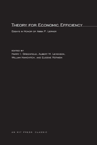 Cover image for Theory for Economic Efficiency: Essays in Honor of Abba P. Lerner