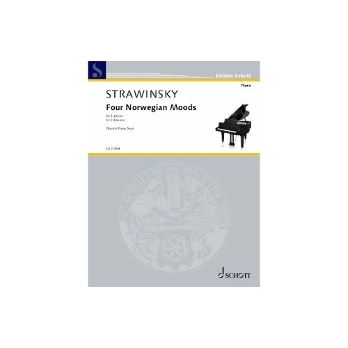 Cover image for Stravinsky: Four Norwegian Moods Version for 2 Pianos by Kari Kvernberg Dajani & Thomas Knudsen