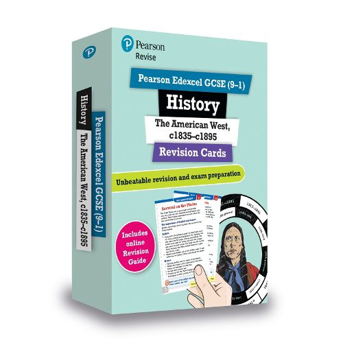 Cover image for Pearson REVISE Edexcel GCSE (9-1) History American West Revision Cards: for home learning, 2022 and 2023 assessments and exams