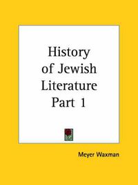 Cover image for History of Jewish Literature Vol. 1 (1930)