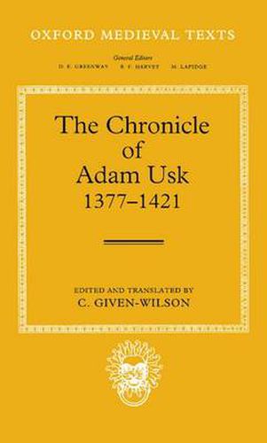 Cover image for The Chronicle of Adam Usk 1377-1421