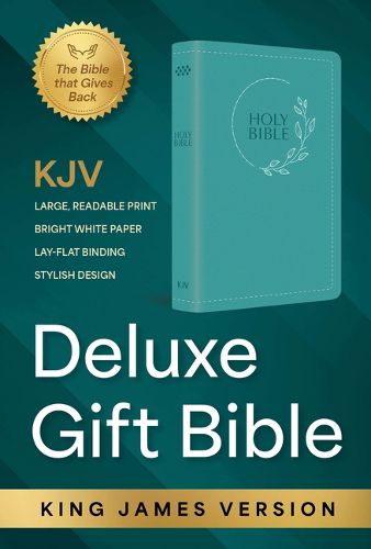 Cover image for KJV Holy Bible: Deluxe Gift Bible - Turquoise Circle Leaf