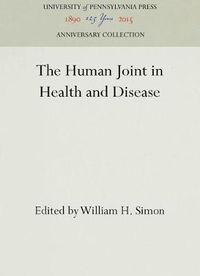 Cover image for The Human Joint in Health and Disease