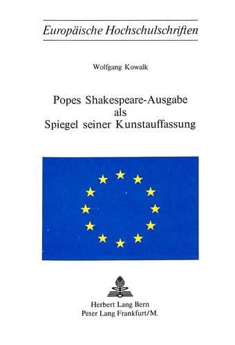 Cover image for Popes Shakespeare-Ausgabe ALS Spiegel Seiner Kunstauffassung