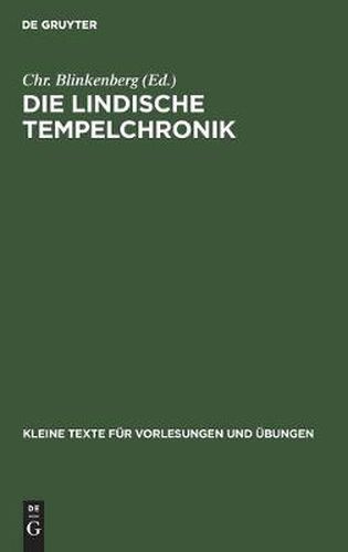 Cover image for Die Lindische Tempelchronik