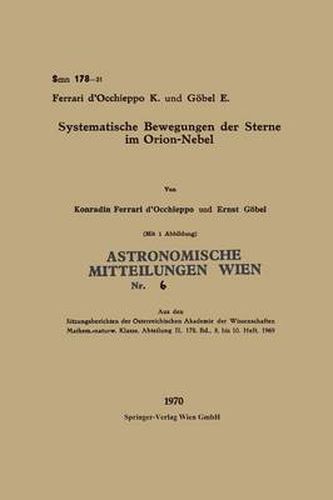 Cover image for Systematische Bewegungen Der Sterne Im Orion-Nebel