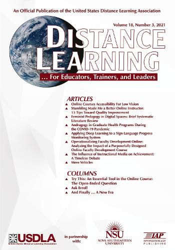 Cover image for Distance Learning Volume 18 Issue 3 2021