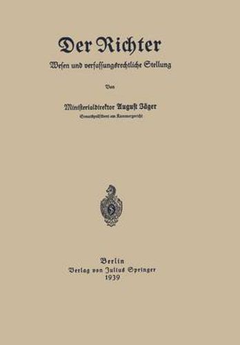 Cover image for Der Richter Wesen Und Verfassungsrechtliche Stellung