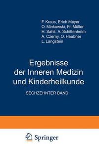 Cover image for Ergebnisse der Inneren Medizin und Kinderheilkunde: Sechzehnter Band