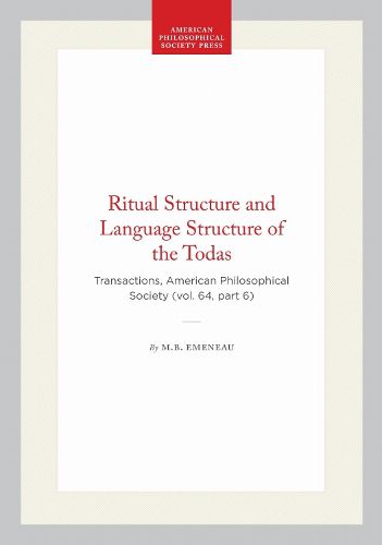 Cover image for Ritual Structure and Language Structure of the Todas