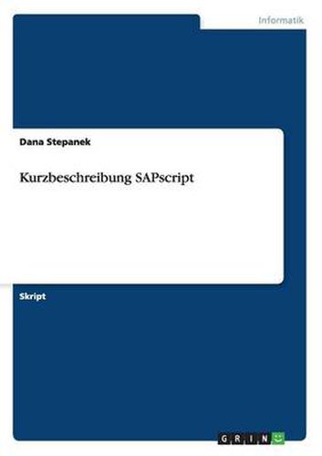 Cover image for Kurzbeschreibung SAPscript