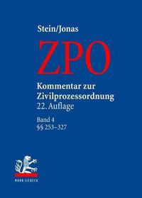 Cover image for Kommentar zur Zivilprozessordnung: Band 4:  253-327