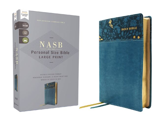 Cover image for NASB, Personal Size Bible, Large Print, Leathersoft, Teal, Red Letter, 1995 Text, Comfort Print