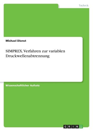 Cover image for SIMPREX. Verfahren zur variablen Druckwellenabtrennung