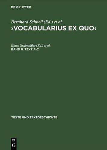 Cover image for >Vocabularius Ex quo