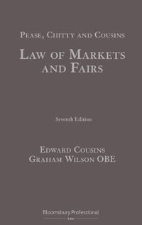 Cover image for Pease, Chitty and Cousins: Law of Markets and Fairs