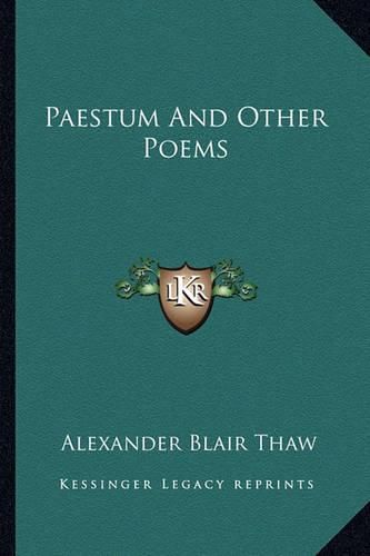 Paestum and Other Poems Paestum and Other Poems