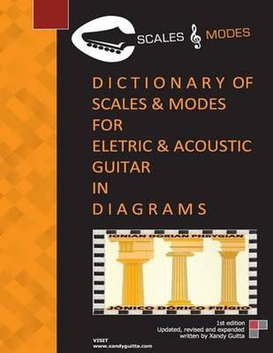 Cover image for Dictionary of Scales & Modes for Eletric & Acoustic Guitar in D I A G R A M S: Scales and Modes