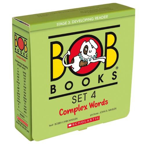 Cover image for Bob Books - Complex Words Box Set Phonics, Ages 4 and Up, Kindergarten, First Grade (Stage 3: Developing Reader)