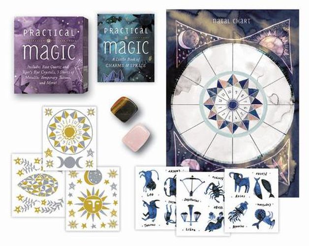 Cover image for Practical Magic: Includes Rose Quartz and Tiger's Eye Crystals, 3 Sheets of Metallic Tattoos, and More!