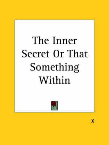 Cover image for The Inner Secret or That Something within (1922)