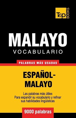 Cover image for Vocabulario espanol-malayo - 9000 palabras mas usadas