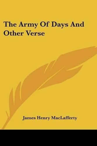 Cover image for The Army of Days and Other Verse