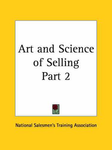 Cover image for Art and Science of Selling Vol. 2 (1922)