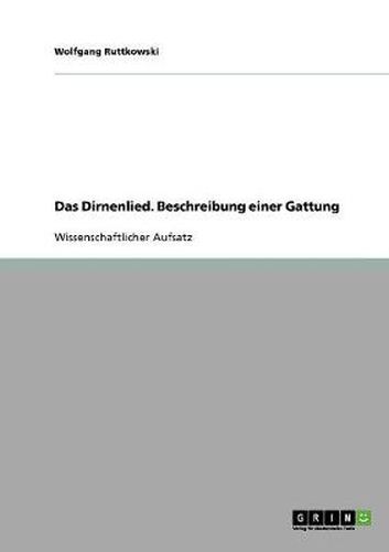 Cover image for Das Dirnenlied. Beschreibung einer Gattung