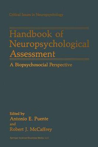 Cover image for Handbook of Neuropsychological Assessment: A Biopsychosocial Perspective