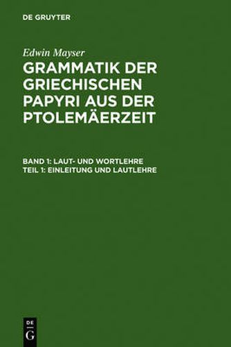 Cover image for Einleitung und Lautlehre